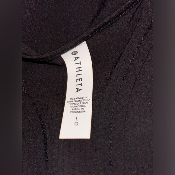 Athleta Ripstop Black Tank Top 2 Way Stretch Breathable Workout NEW Women L - Picture 5 of 8